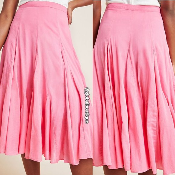 NWT, Anthropologie Tiered Flounced Ruffled Midi Skirt - Picture 6 of 15